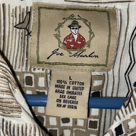 Men’s size large Joe Marlon, 100% cotton button down Hawaiian shirt p6 - Picture 3 of 5